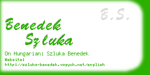 benedek szluka business card